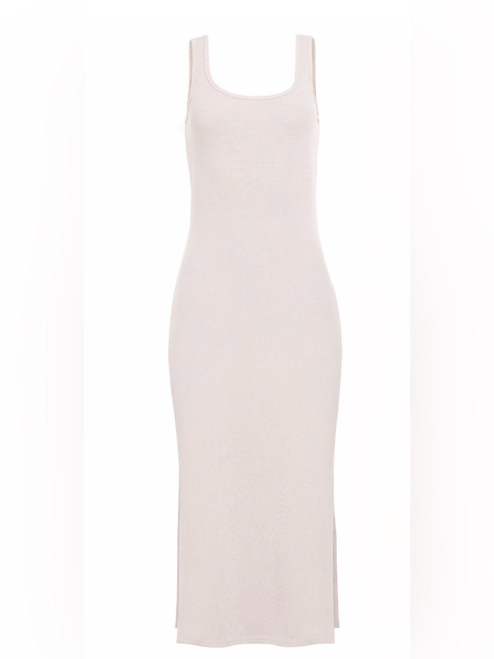 Frank & Oak Ribbed Tank Midi Bodycon Dress — Pale Pink
